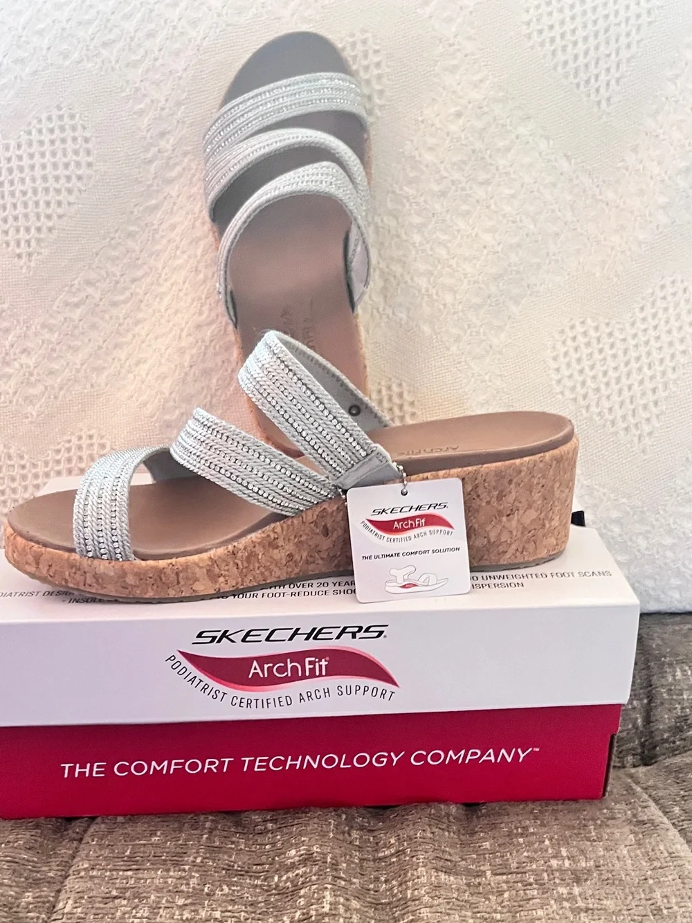 Sketchers Arch Fit Sandals with Wedge Heel